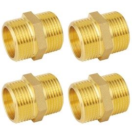 Brass Cap, Female Thread, Hose Caps, Hexagonal Brass Cap, Pipe Cap with Hexagon, End Cap Made of Brass, Threaded Fitting, Sealing Cap (G1 Inch AG/AG)