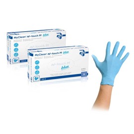 100 x MyClean® nitrile gloves, ni-touch blue, powder-free, examination gloves, blue, L