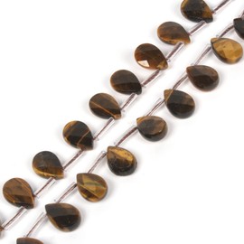 Natural Yellow Tiger Eye Faceted Teardrop Healing Gemstone Loose Beads 12mm for Jewelry Making Strand 15 Inch