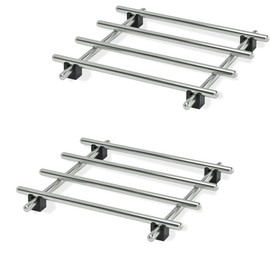 2 Pcs Metal Trivets for Hot Dishes – Stainless Steel Trivet Set | 7" x 7", Heat & Rust-Resistant | Rubber Anti-Slip Feet for Countertops & Easter Tables | Protects Surfaces from Hot Pots & Pans