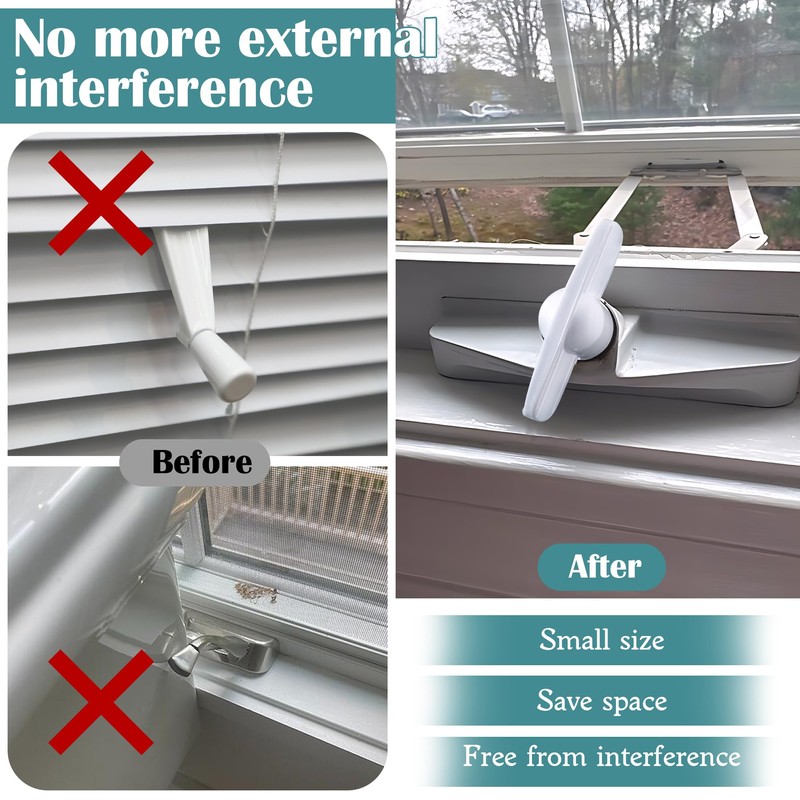 Avenuebool 4 Pack Universal Tee Crank Casement Window Handles, Low