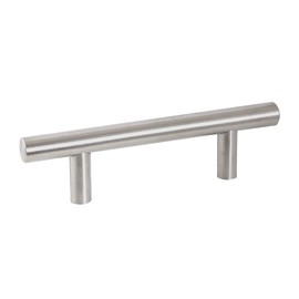Design House 564641 Solid Cabinet 3-3/4-Inch Center Drawer Pulls Modern Kitchen Handles, 6", Satin Nickel, 5 Pack