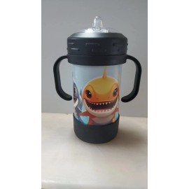 Handmade Sharks Themed Kids 10 oz Insulated Sippy Cup Cute With Removable Handles baby