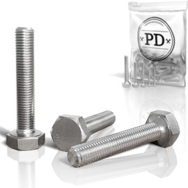 PD® Hexagon Screws M10 x 30 mm (DIN 933 / ISO 4017) | High Quality A2 V2A Stainless Steel Screws | Hexagonal Screws with Metric ISO Full Thread | VA Male Hexagon Machine Screws | Pack of 10