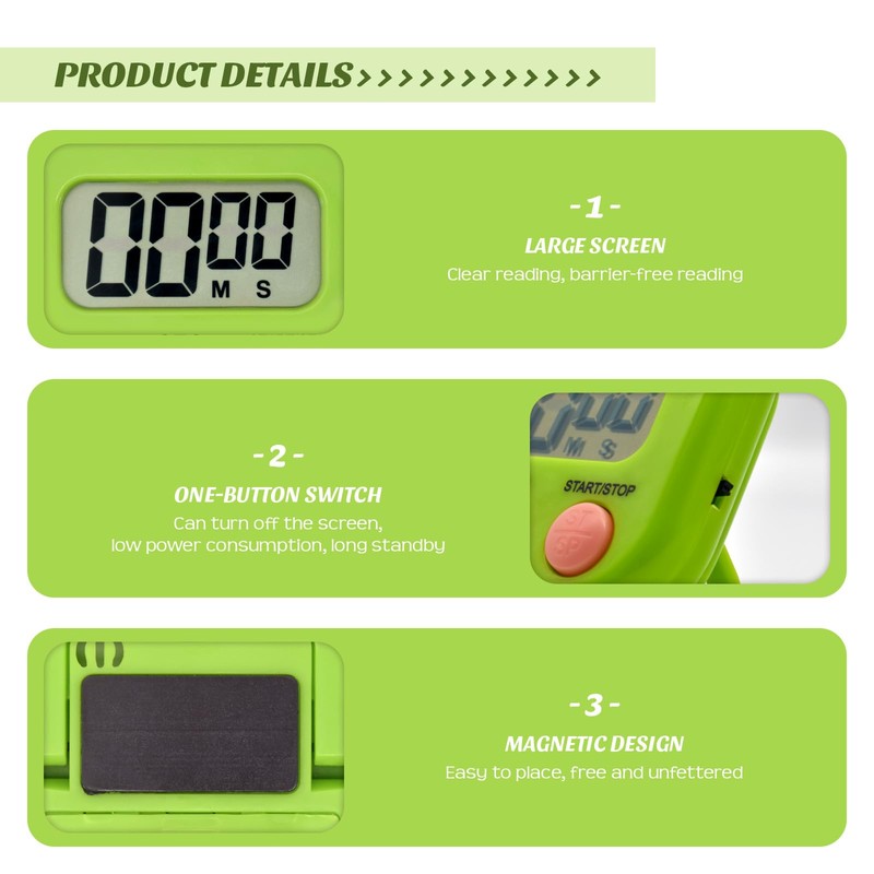 PAITOK Digital Timer Kitchen Timers with Back Stand for Cooking,Versatile