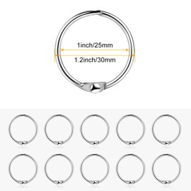 50Pcs Rings for Index Cards Binder Rings 1.2 Inch Colorful Book Rings, IKAYAS Loose Leaf Paper Rings Keychain Key Rings Binder Ring Notebook Rings for School Office (Silver)