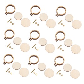 NUOBESTY 20 Sets Mini Embroidered Hoop Pendant Small Display Frame Circle Small Embroidery Ring Miniature Embroidery Hoops Tiny Embroidery Small Embroidery Frame Self Made Wood Tool