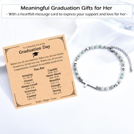 ITESSY 2026 Graduation Gifts for Girls Women Her, 5th 6th 8th Grad Middle High school College Masters Degree Graduation Cross Bracelet Jewelry Gifts for Daughter Granddaughter Sister Niece Friend