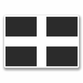 2 x 15cm/150mm Cornwall Cornish Flag WINDOW CLING STICKER Car Van Campervan Glass #9683
