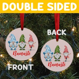 Santa Claus Nama Sleigh Namastay Funny Yoga Teacher Meditation Zen Christmas Tree Ornament Yoga Christmas Ornament, Yoga Santa Nama-Sleigh, Gift for Yogi, Yoga Teacher, Meditation