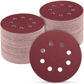 POTUINOM 100 PCS 5 Inch Sanding Discs 800 Grit, Round Hook and Loop Sandpaper for Random Orbital Sander