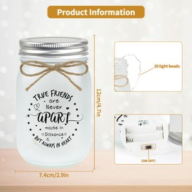 TaoQ C Mason Jar Night Light for Friend, Decorative Jar Home Night Gift for Friend Wedding Anniversary Housewarming Party