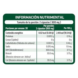 HEALTHADDICTION - DIM 300mg Suplemento con Brocoli y Col Veganas Apoyo Al Balance Hormonal Mujer Hombre Sin Lactosa Sin Azucar No OMG - 60 Capsulas