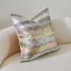 THE-TINOART Gold and Grey Pillow Covers 18X18 Glittery Jacquard Decorative