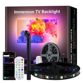 MIHEAL TV LED Backlight with AR Sensor,12.4FT RGB Strip Lights for 43-60 inch PC, TV & Monitor, Smart TV Lights Behind That Sync with Screen, Compatible with App Music Sync, for Gaming Room