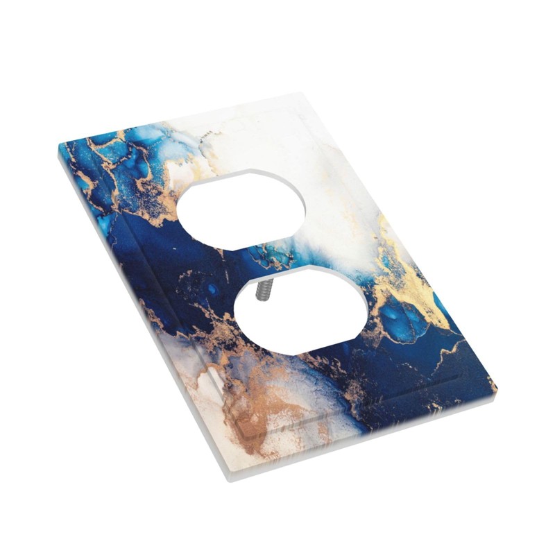 Art Marble Abstract 1 Gang Duplex Device Wall Plate Cover
