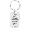 Meiligo Drive Safe Keychain - Silver, Modern Classic, Men's Gift
