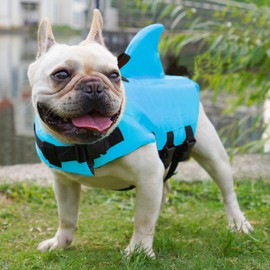 FONLAM Life Jacket, Dog Life Jacket for Small, Medium Dogs, Life Jacket, High Visibility Vest, Swimming Pool (XS, Blue)