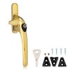 XFORT Locking Cockspur Window Handle Installation Kit in Polished Brass,