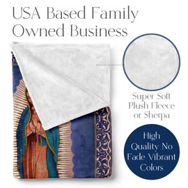 Our Lady of Guadalupe Blanket for Adults, Vintage Roman Catholic Virgin Mary Theme, Classic Religious Statue Print, Plush and Soft, Beautiful Tapestry or Home Decor, (Fleece 60x80)