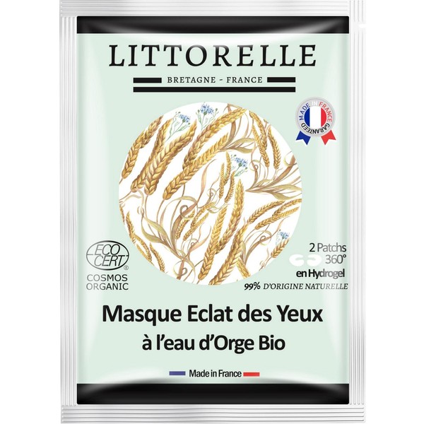 Littorelle - Eye mask - Organic certified - Eye patch 360° - Against dark circles, tear bags, anti-ageing - Moisturises, smoothes, matted - Made in France - 99% natural origin