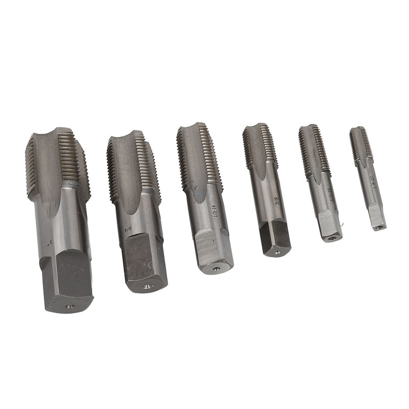 6Pcs NPT Pipe Tap Set Thread HSS for Plumber Industrial