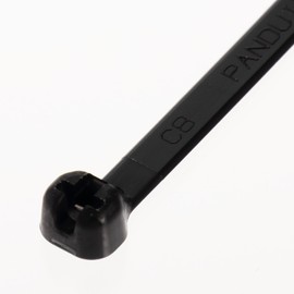 pandouitto Stainless Nail Locking Nylon Cable Ties, Natural, Weather Resistant Black BT Series