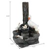 LuxenHome 3 Tiered Resin Duck Family Outdoor Fountain with LED