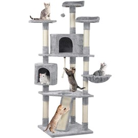 Yaheetech 79 inches Multi-Level Cat Tree Condo with Scratching Post Pet Stand Play House Furniture Kitten Kitty Activity Tower