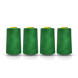 Realm Overlocking Sewing Machine Polyester Thread x Four 5000 Yards Cones White Black Natural Navy Red Grey (Green)