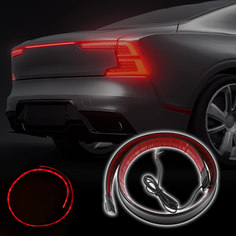 X AUTOHAUX Universal Car Spoiler with Red LED Brake Light