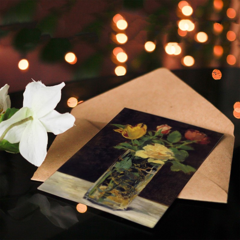 Artery8 Edouard Manet Art Card Roses and Tulips in Vase