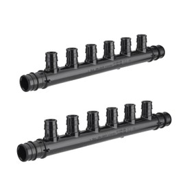 (Pack of 2) EFIELD Pex Manifold 6 Outlets Open Pex-A Expansion Poly PPSU Manifold 3/4 Trunk, 1/2" Port (6 Ports), ASTM F1960
