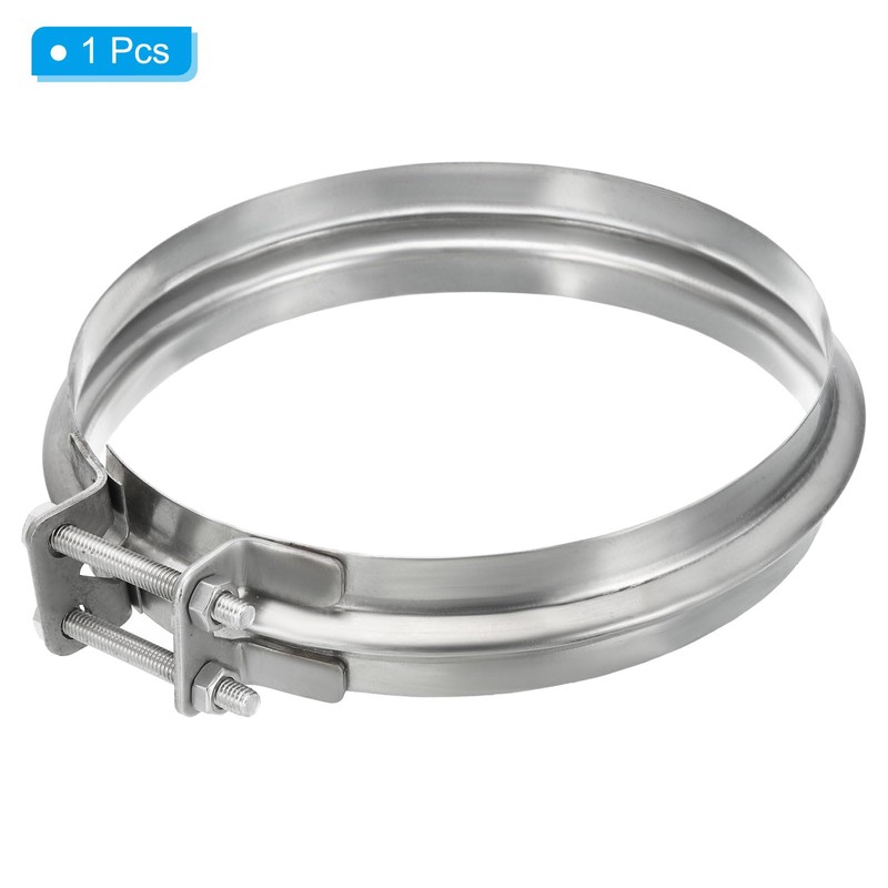 PATIKIL Duct Clamp, 6"(150mm) V-shape Clamp 304 Stainless Steel Pipe