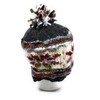 Hand Knit Wool Warm Beanie Hat Fleece Lined Snowflake Pattern
