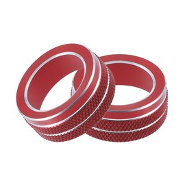 X AUTOHAUX AC Control Switch Knob Cover Ring Trim for Toyota Corolla 20-22 Red