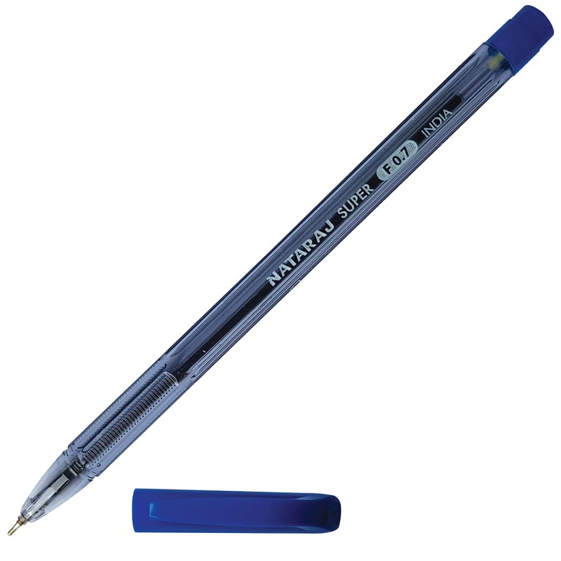 Nataraj Ballpoint Pens, Blue, Pack of 10, Point (0.7mm), Smooth
