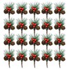 MOMOONNON 20PCS Artificial Red Berry Pine Picks Pine Needles Branches
