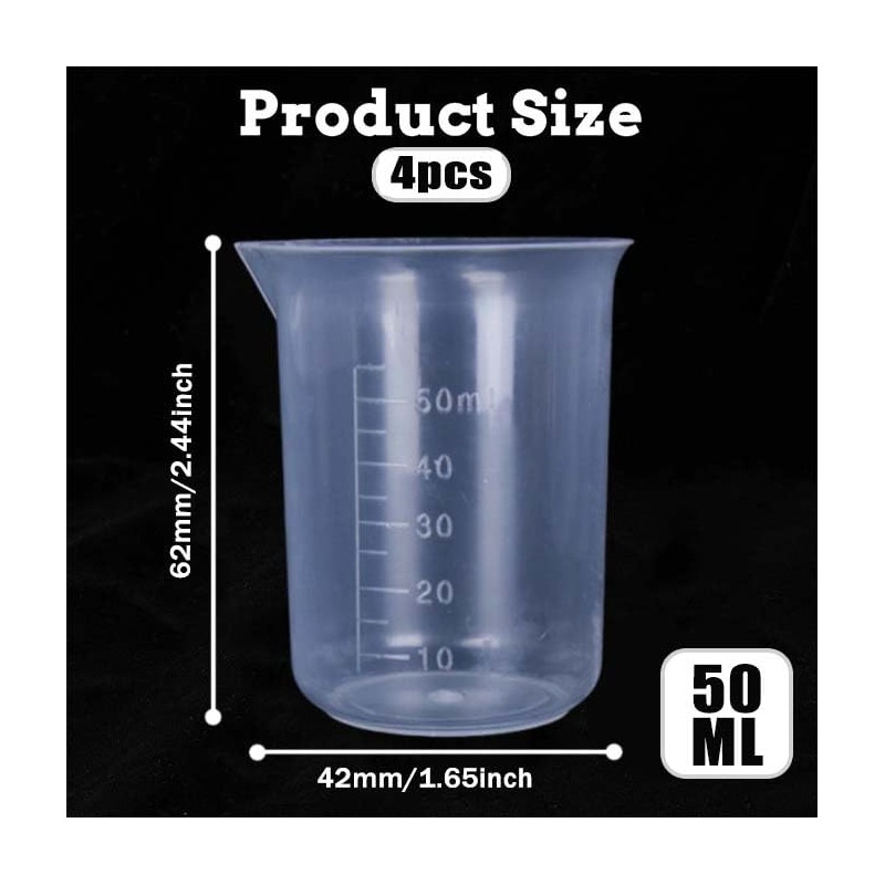 Set of 4 Small Measuring Cups, Mini Measuring Cups, 50