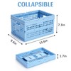 Carperipher Plastic Storage Basket,15L Collapsible Milk Crate with Handle,Foldable Shopping