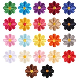 Pack of 22 Iron-On Patches, Iron-On Patches, Velcro, Iron-On Patches, Embroidered Patches, Iron-On Patches for Hat, Jeans, Jackets, Backpacks, DIY Accessories, Daisy Flower
