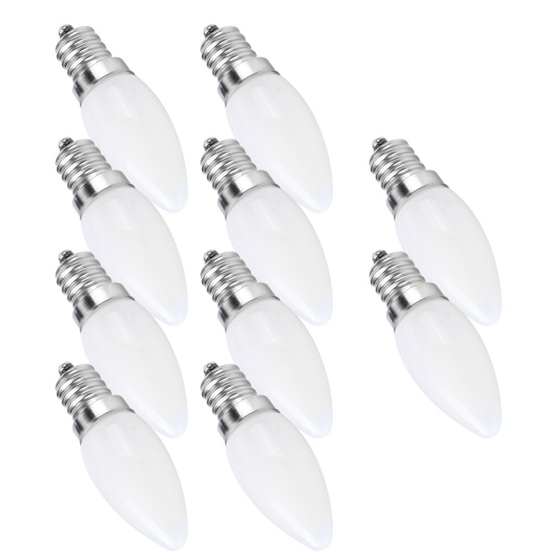 10pcs E12 LED Bulb 1.5W Warm White Lamp for Chandelier