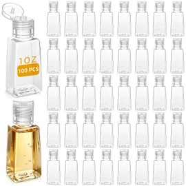 100 Pack 1 Oz Travel Plastic Bottles, Empty Bottles with Flip Cap