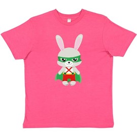 inktastic Superhero Bunny, Cute Bunny, Rabbit, Mask, Cape Youth T-Shirt Youth Small (6-8) Vintage Hot Pink 44679