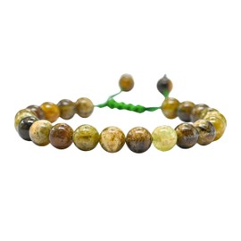 Grossular Garnet Green Bracelet for Women Men's Gifts - Protection Healing Crystal Bracelet - 8mm Gemstone Beaded Adjustable Bracelet Pulseras Para Hombres Mujer Stocking Stuffers
