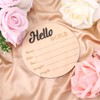 Baby Announcement Sign, Wooden Hello World Newborn Welcome Sign Baby