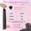 Moresoo Black Nano Bead Hair Extensions Human Hair Ombre Black