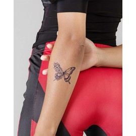 Inkbox Temporary Tattoos, Semi-Permanent Tattoo, One Premium Easy Long Lasting, Water-Resistant Temp Tattoo with For Now Ink - Lasts 1-2 Weeks, Brielle, 3 x 3 in