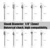 10Pcs 1/8" Shank Carbide Burr Bits Compatible with Dremel w/