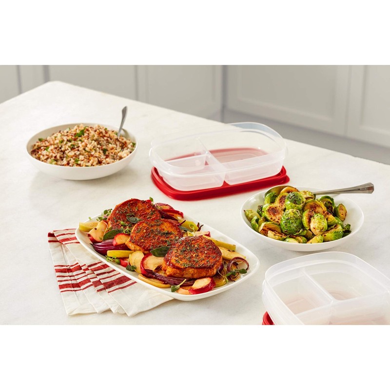Rubbermaid EasyFindLids Meal Prep Containers 5.1 Cup Red